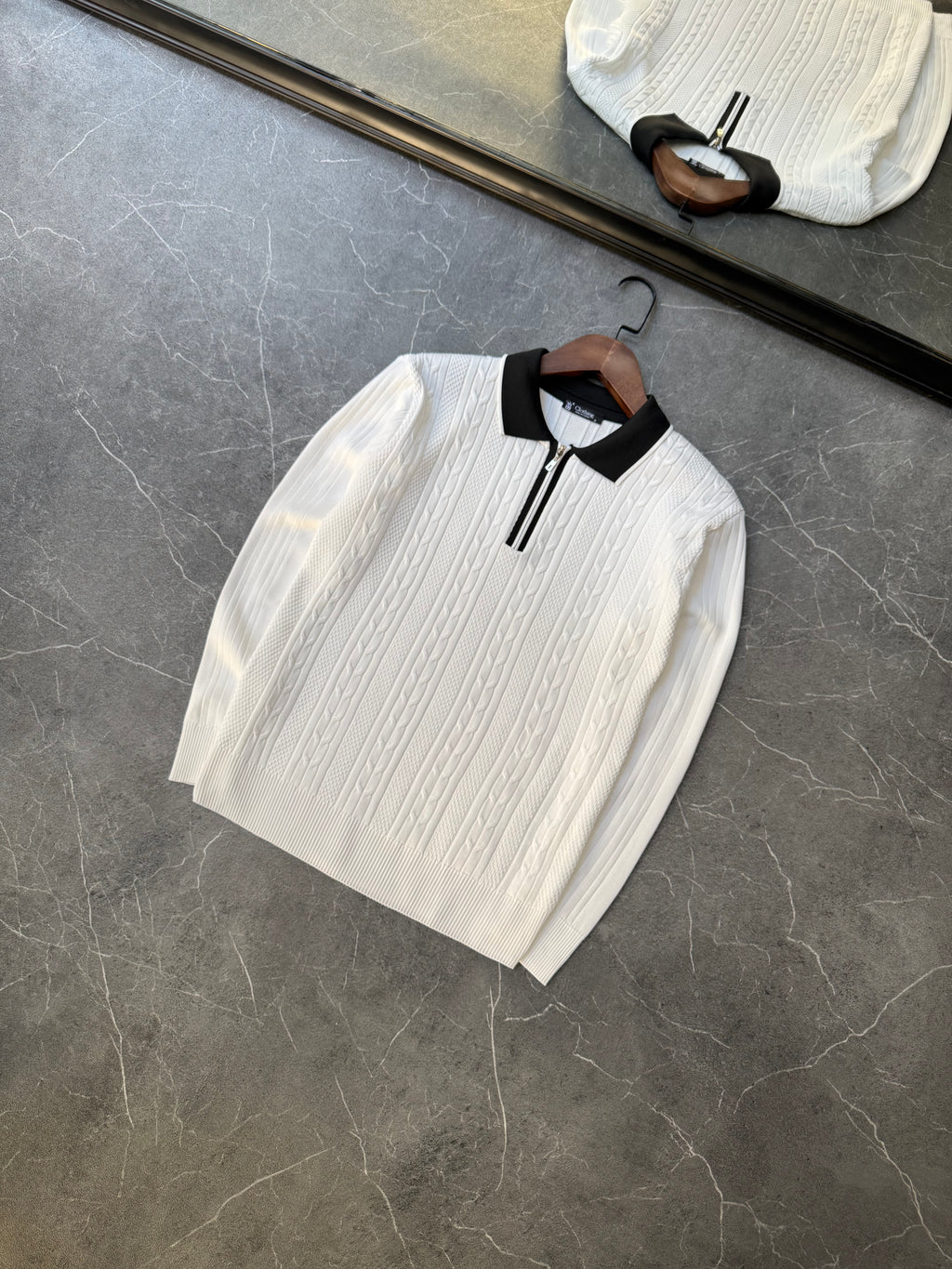 Fermuarlı Polo Yaka Triko 157