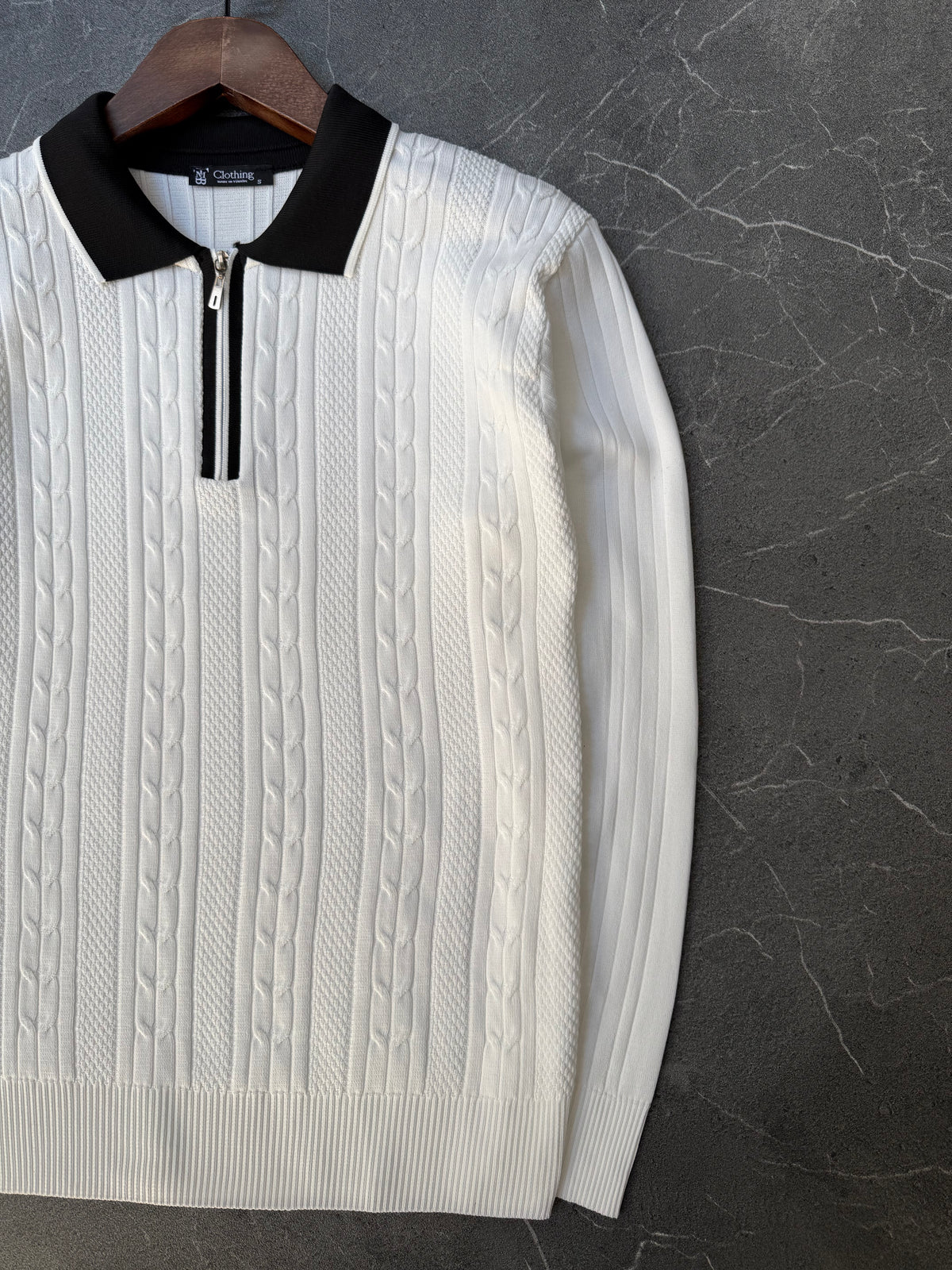 Fermuarlı Polo Yaka Triko 157