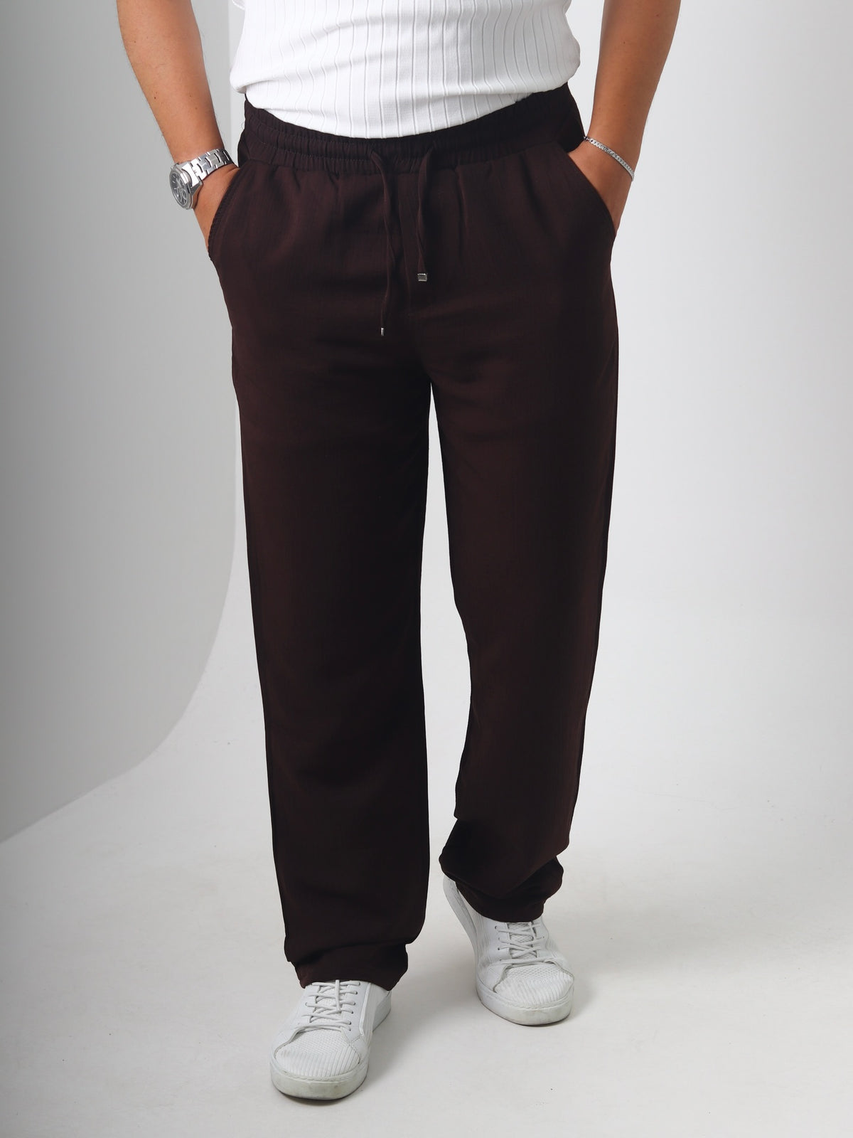 %100 PAMUK BAGY KALIP PANTOLON KAHVERENGİ MK139
