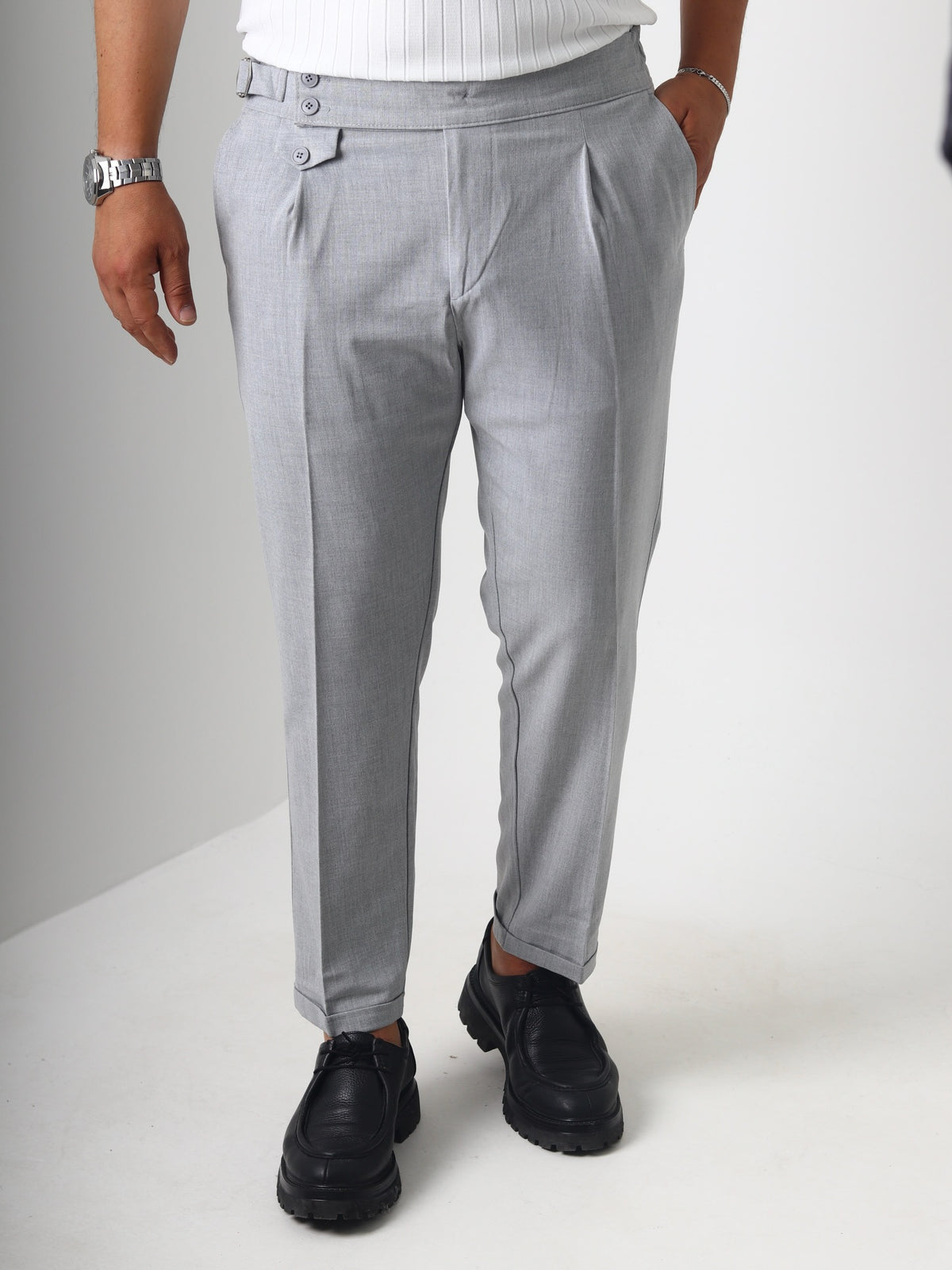 DUBLE PAÇA BİLEK BOY GRİ (AÇIK GRİ / BUZ GRİSİ) MK134